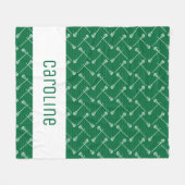 Couverture Polaire Bâtons blancs de crosse verte à motifs (Devant (Horizontal))