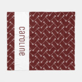 Couverture Polaire Bâtons blancs Maroon Lacrosse (Devant (Horizontal))