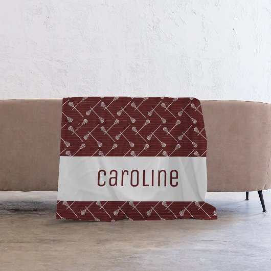 Couverture Polaire Bâtons blancs Maroon Lacrosse