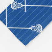 Couverture Polaire Bâtons Bleus Royal Lacrosse Blancs à motifs (Coin)