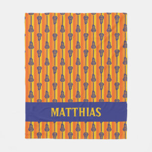 Couverture Polaire Bâtons et bandes de crosse rétro orange et violet