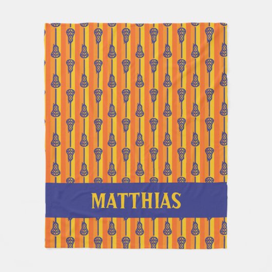 Couverture Polaire Bâtons et bandes de crosse rétro orange et violet (Devant)