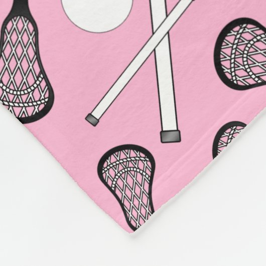 Couverture Polaire Bâtons rose-clair de lacrosse (Coin)