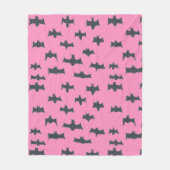 Couverture Polaire Bats d'Halloween roses et noires (Devant)