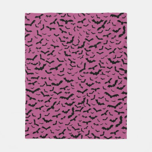 Couverture Polaire Bats noirs volants violets (Devant)