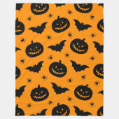 Couverture Polaire Bats, pumpkin heads and spiders Halloween Plush (Devant)