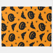 Couverture Polaire Bats, pumpkin heads and spiders Halloween Plush (Devant (Horizontal))
