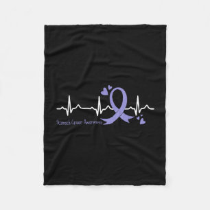 Couverture Polaire Battement de coeur bleu pervenche ruban cancer de
