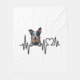 Couverture Polaire Battement de coeur de chien de bétail australien E