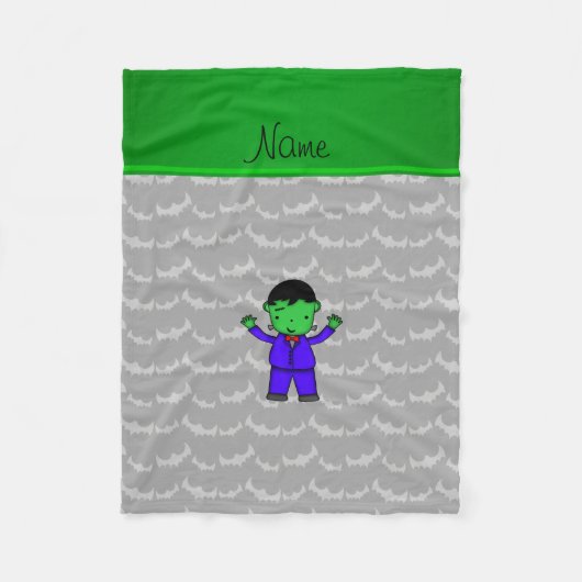 Couverture Polaire Battes nommées personnalisées de gris de (Devant)