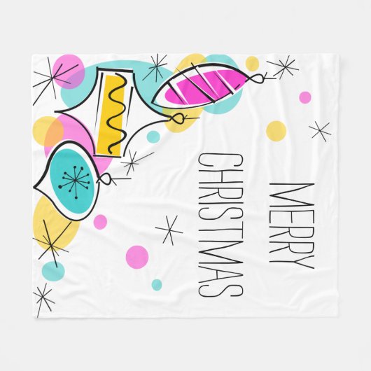 Couverture Polaire Baubles Arbre Rétro Coin Ceinture polaire de Noël (Devant (Horizontal))