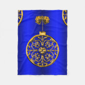 Couverture Polaire Baubles de Noël en bleu (Devant)