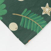 Couverture Polaire Baubles de Noël et vert du feuillage d'hiver (Coin)