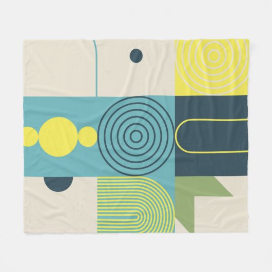 Couverture Polaire Bauhaus composition artwork made with abstract ele (Devant (Horizontal))