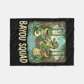 Couverture Polaire Bayou Squad Louisiana Alligator Retro Wildlife Tra (Devant (Horizontal))