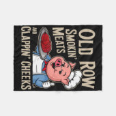 Couverture Polaire Bbq Old Row Smoking Meats And Clappin Cheeks  (Devant (Horizontal))