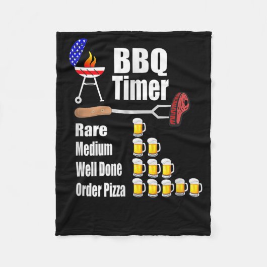 Couverture Polaire Bbq Timer Barbecue Grill Grill Bière cadeau (Devant)
