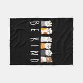 Couverture Polaire Be Kind Asl Sign Language Kindness Cat Paws Finger (Devant (Horizontal))