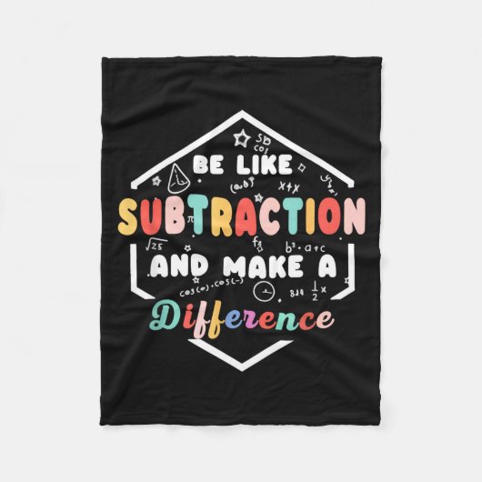 Couverture Polaire Be Like Subtraction Math Quote Chalkboard Teacher (Devant)