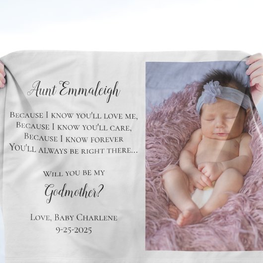 Couverture Polaire Be My Godmère Proposition Photo Invitation