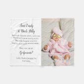 Couverture Polaire Be My Godparents Proposition Photo Invitation (Devant (Horizontal))