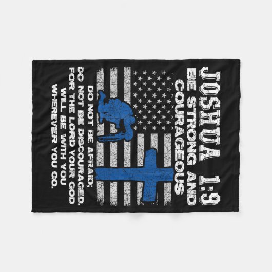 Couverture Polaire Be Strong And Courageous Do Not Be Afraid Prayer  (Devant (Horizontal))