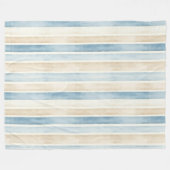 Couverture Polaire Beach Blue Cream Stripes (Devant (Horizontal))