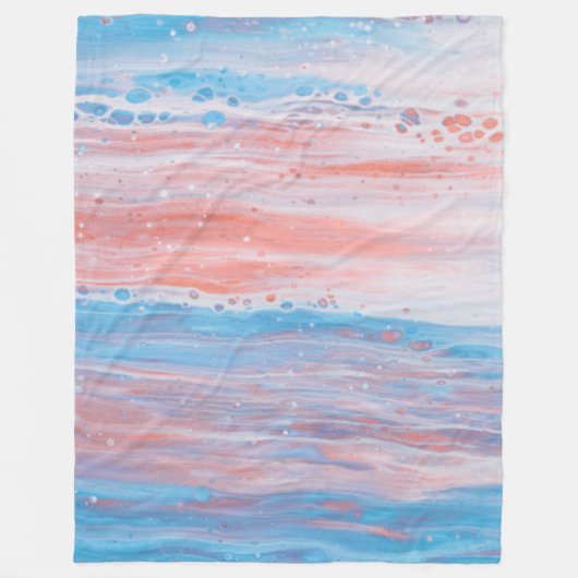 Couverture Polaire *~* Beach Foy Pastel Abstrait Turquoise Peach (Devant)