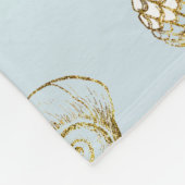 Couverture Polaire Beach Gold Sea Shells Aqua Blue Ombre (Coin)