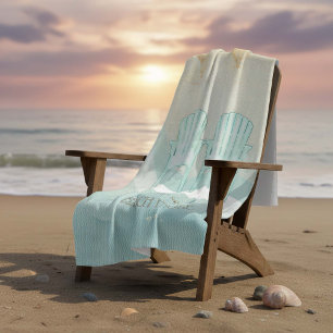Couverture Polaire Beach House Adirondack Chaises Aqua Blue ID623