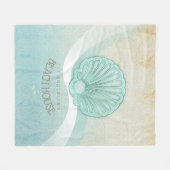 Couverture Polaire Beach House Clam Shell Aqua Blue ID623 (Devant (Horizontal))