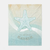 Couverture Polaire Beach House Nautical Starfish Aqua Blue ID623 (Devant)