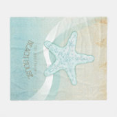 Couverture Polaire Beach House Nautical Starfish Aqua Blue ID623 (Devant (Horizontal))