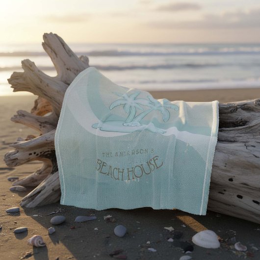 Couverture Polaire Beach House Palm Trees Aqua ID623