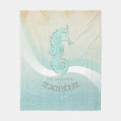 Couverture Polaire Beach House Seahorse Aqua Blue ID623 (Devant)