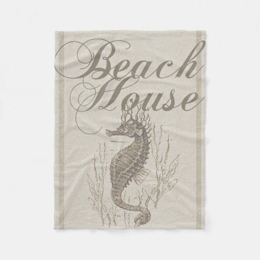 Couverture Polaire Beach House Seahorse Seashore (Devant)