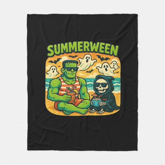 Couverture Polaire Beachside Boogeymen - Classe Retro Summerween Vibe (Devant)