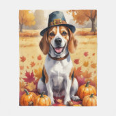 Couverture Polaire Beagle À L'Automne Feuille L'Art Thanksgiving (Devant)