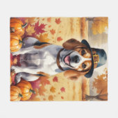 Couverture Polaire Beagle À L'Automne Feuille L'Art Thanksgiving (Devant (Horizontal))