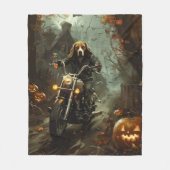 Couverture Polaire Beagle à moto Halloween effrayant (Devant)