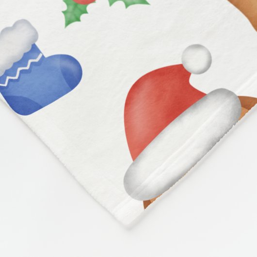 Couverture Polaire Beagle Chien mignon Chien Père Noël Festive Noël (Coin)