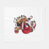 Couverture Polaire Beagle Chien Xmas Éclairage Père Noël équitation B (Devant (Horizontal))