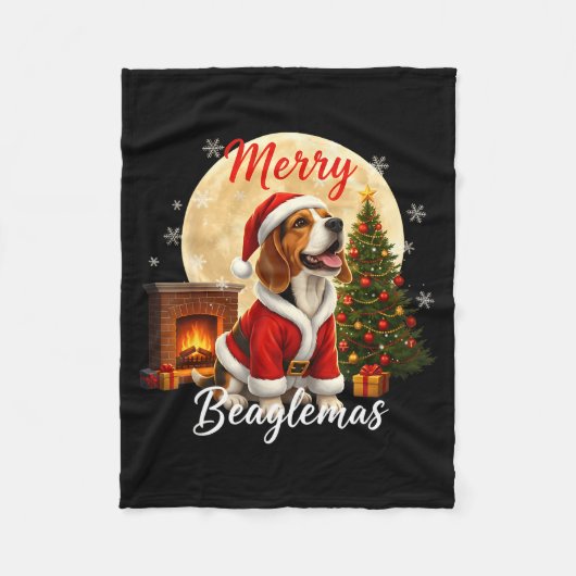 Couverture Polaire Beagle Christmas Beagle Costume Beagle Xmas Merry (Devant)