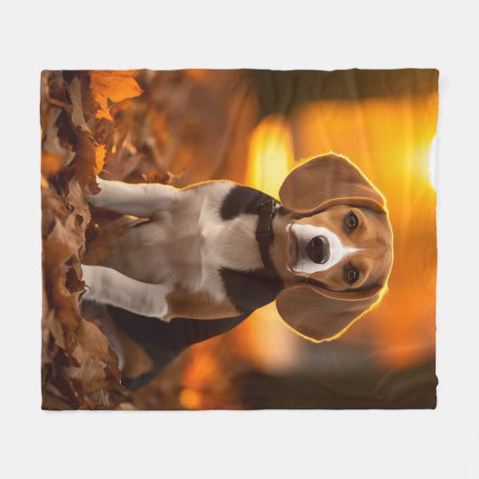 Couverture Polaire Beagle d'automne (Devant (Horizontal))