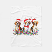 Couverture Polaire Beagle Dog Christmas Lights Cute Pet Matching Fami (Devant)