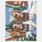 Couverture Polaire Beagle Dogs Christmas Snow Holiday (Devant)