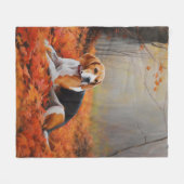 Couverture Polaire Beagle en automne Leaves automne Inspire (Devant (Horizontal))