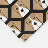 Couverture Polaire Beagle Face Honeypeb Motif Fleece Blanche (Coin)