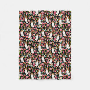 Couverture Polaire Beagle Floral Design beagle fleurs design chien
