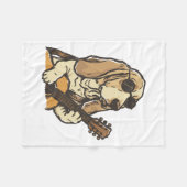 Couverture Polaire Beagle Hippy Jouant de la Guitare (Devant (Horizontal))